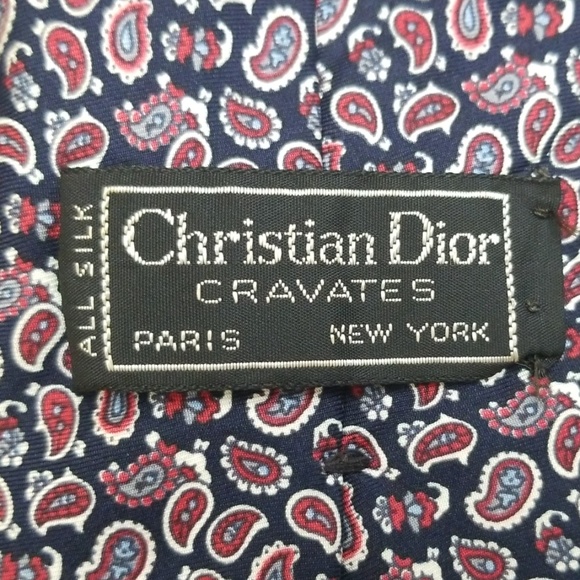 Vintage Christian Dior Paisley Print Silk Tie - Picture 4 of 6